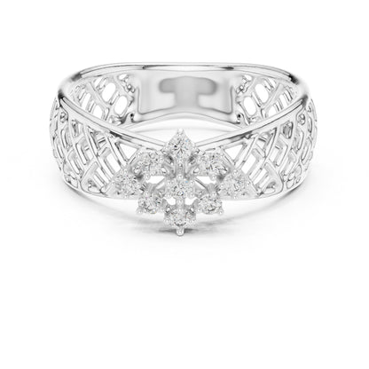 14K White Gold Round Cut Diamond Engagement Ring for Women | Engagement Wear | Pure Carat