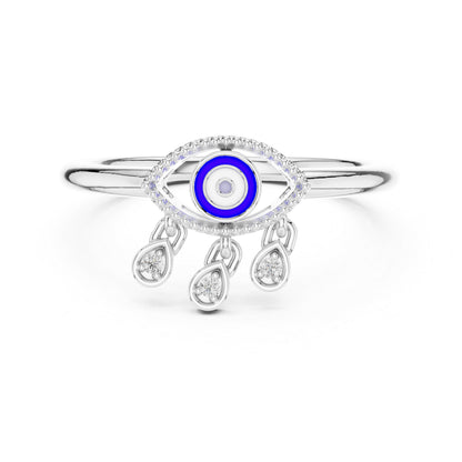 14K Yellow Gold Round Lab-Grown Diamond Drop Ring for Women | Bridal Wear | Pure Carat