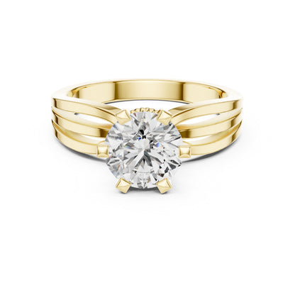 Round Lab-Grown Diamond Engagement Ring in 18K White Gold | PureCarat
