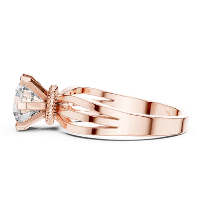 Round Lab-Grown Diamond Engagement Ring in 18K White Gold | PureCarat