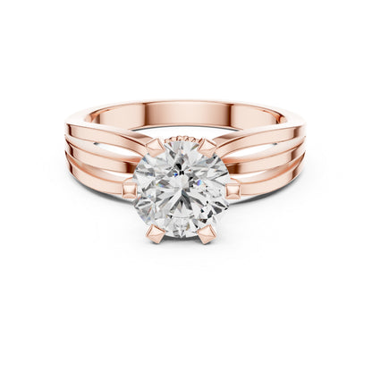 Round Lab-Grown Diamond Engagement Ring in 18K White Gold | PureCarat