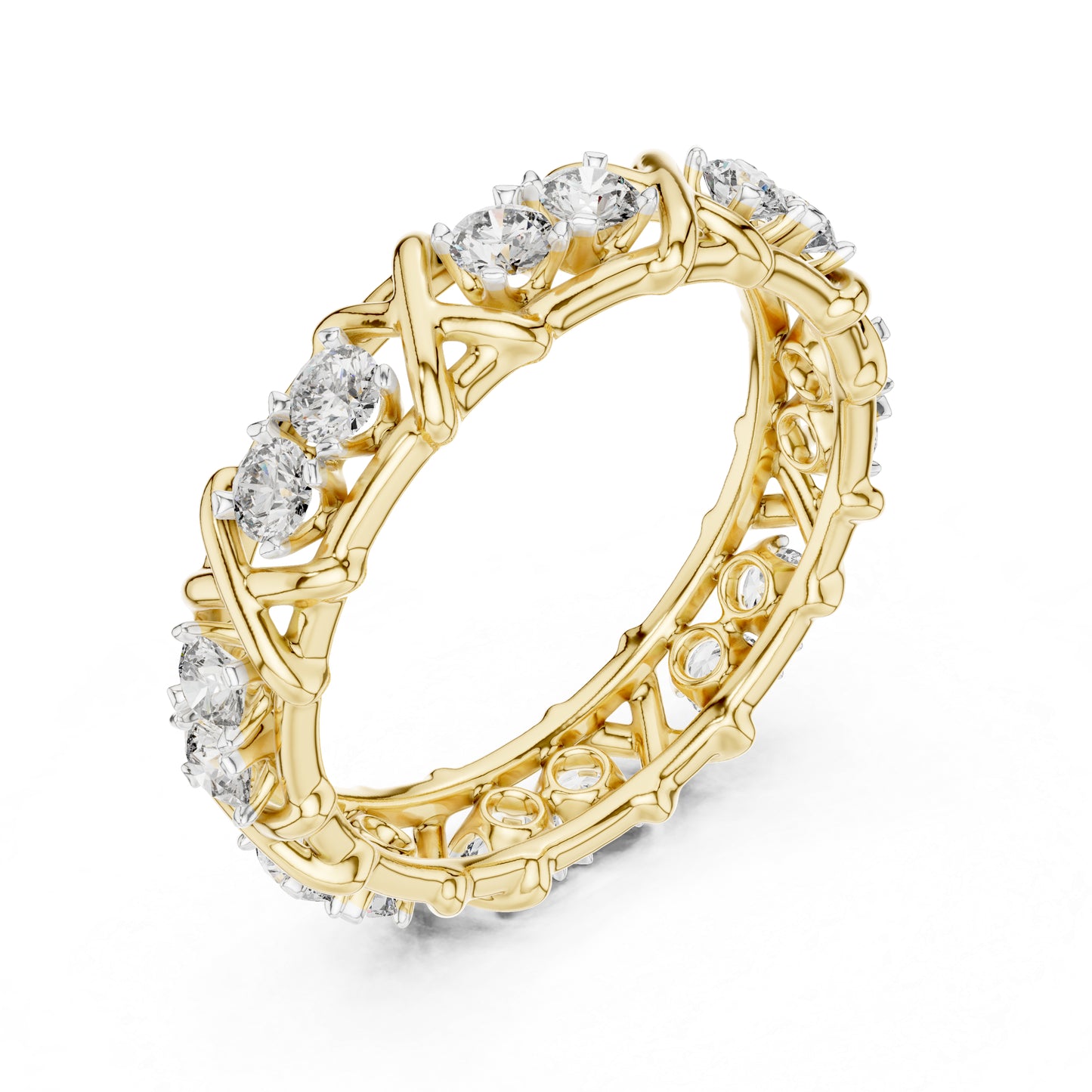 18K Yellow Gold Round Lab-Grown Diamond Drop Ring for Women | Party Wear | Pure Carat