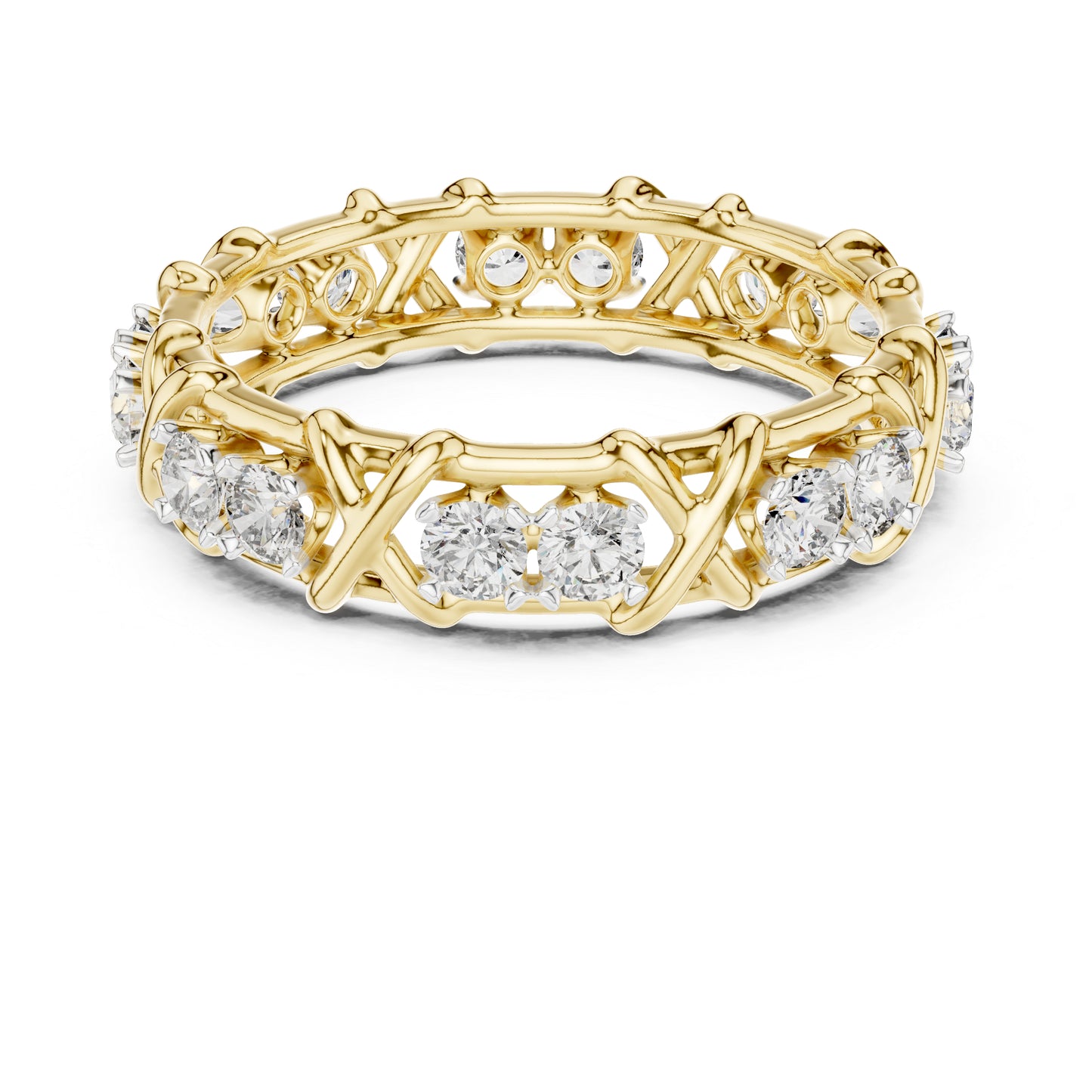 18K Yellow Gold Round Lab-Grown Diamond Drop Ring for Women | Party Wear | Pure Carat