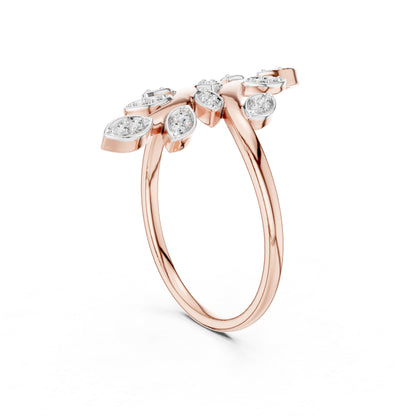 14K Rose Gold Round Lab-Grown Diamond Stud Ring for Women | Everyday Wear | Pure Carat