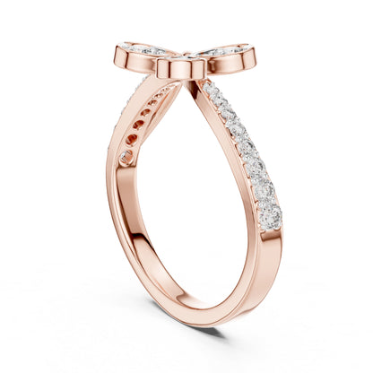 14K White Gold Round Lab-Grown Diamond Stud Ring for Women | Anniversary Gift | Pure Carat