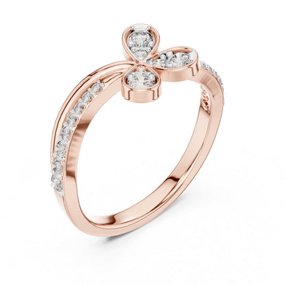 14K White Gold Round Lab-Grown Diamond Stud Ring for Women | Anniversary Gift | Pure Carat