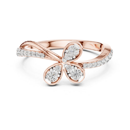 14K White Gold Round Lab-Grown Diamond Stud Ring for Women | Anniversary Gift | Pure Carat