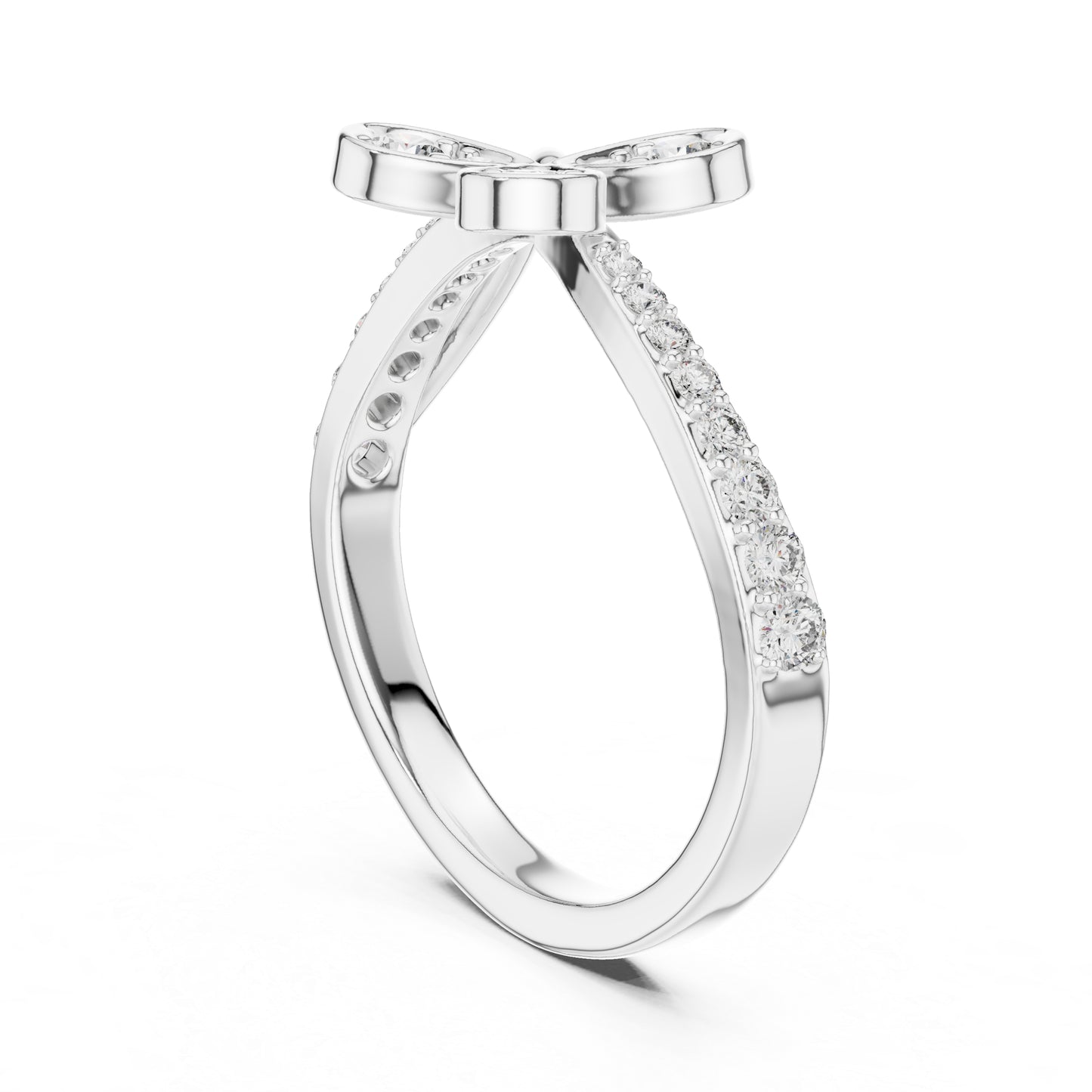 14K White Gold Round Lab-Grown Diamond Stud Ring for Women | Anniversary Gift | Pure Carat