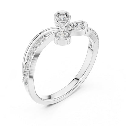 14K White Gold Round Lab-Grown Diamond Stud Ring for Women | Anniversary Gift | Pure Carat