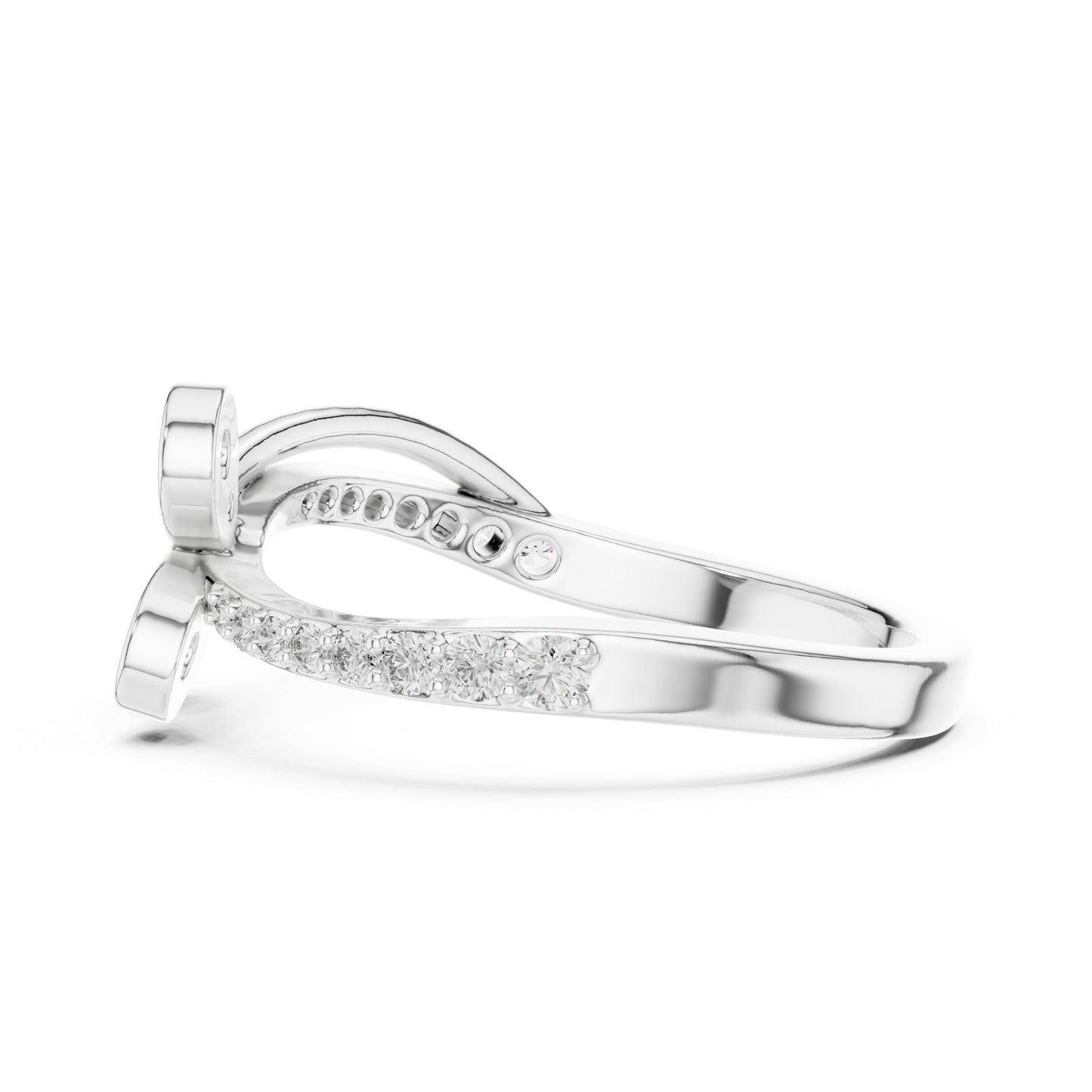 14K White Gold Round Lab-Grown Diamond Stud Ring for Women | Anniversary Gift | Pure Carat
