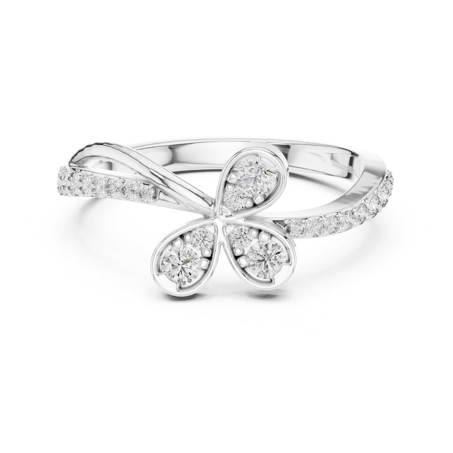 14K White Gold Round Lab-Grown Diamond Stud Ring for Women | Anniversary Gift | Pure Carat