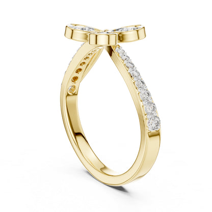 14K White Gold Round Lab-Grown Diamond Stud Ring for Women | Anniversary Gift | Pure Carat