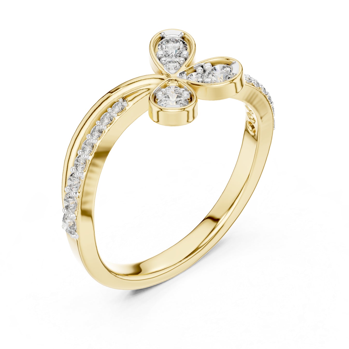 14K White Gold Round Lab-Grown Diamond Stud Ring for Women | Anniversary Gift | Pure Carat