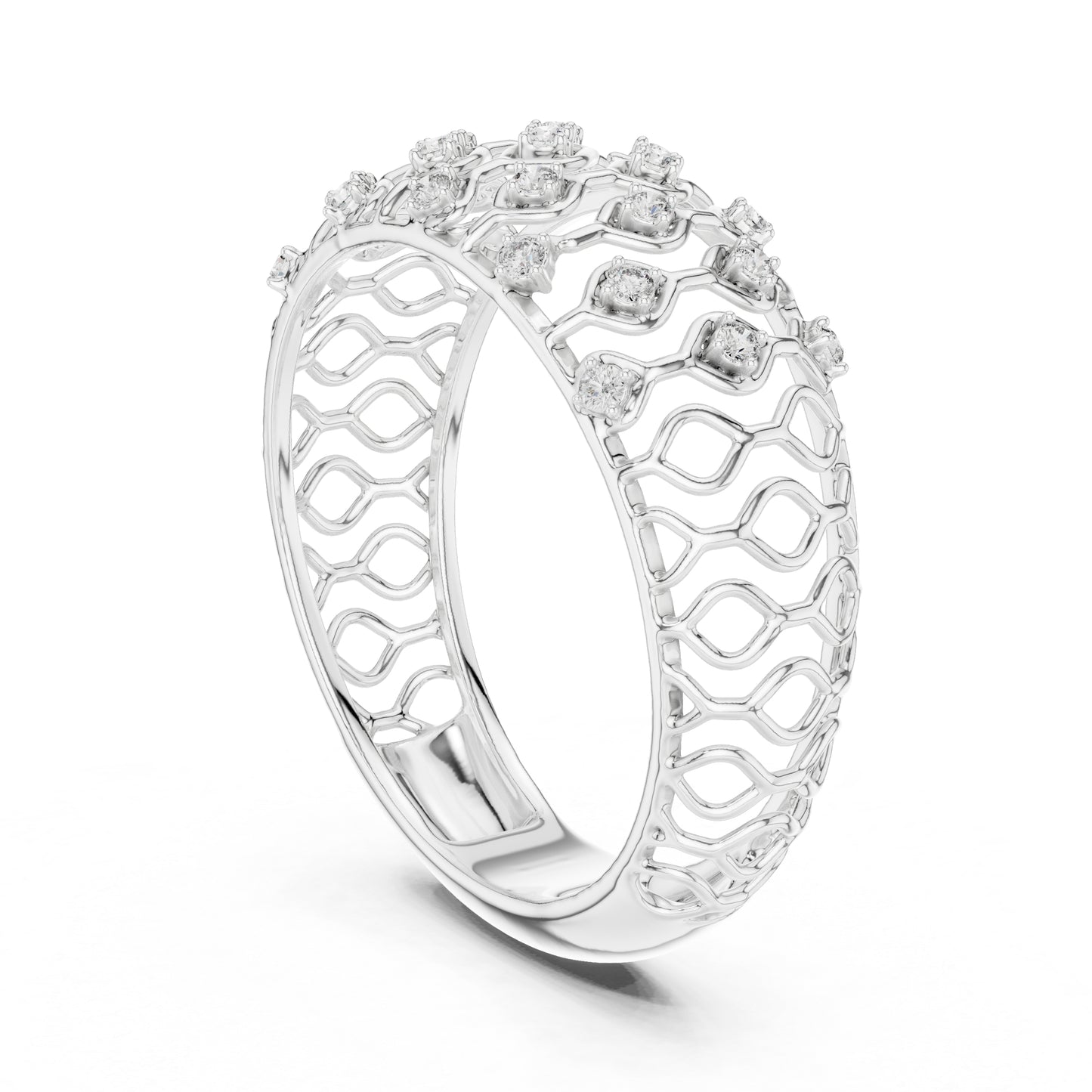 18K White Gold Round Lab-Grown Diamond Drop Ring for Women | Wedding Wear | Pure Carat