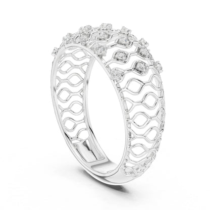 18K White Gold Round Lab-Grown Diamond Drop Ring for Women | Wedding Wear | Pure Carat