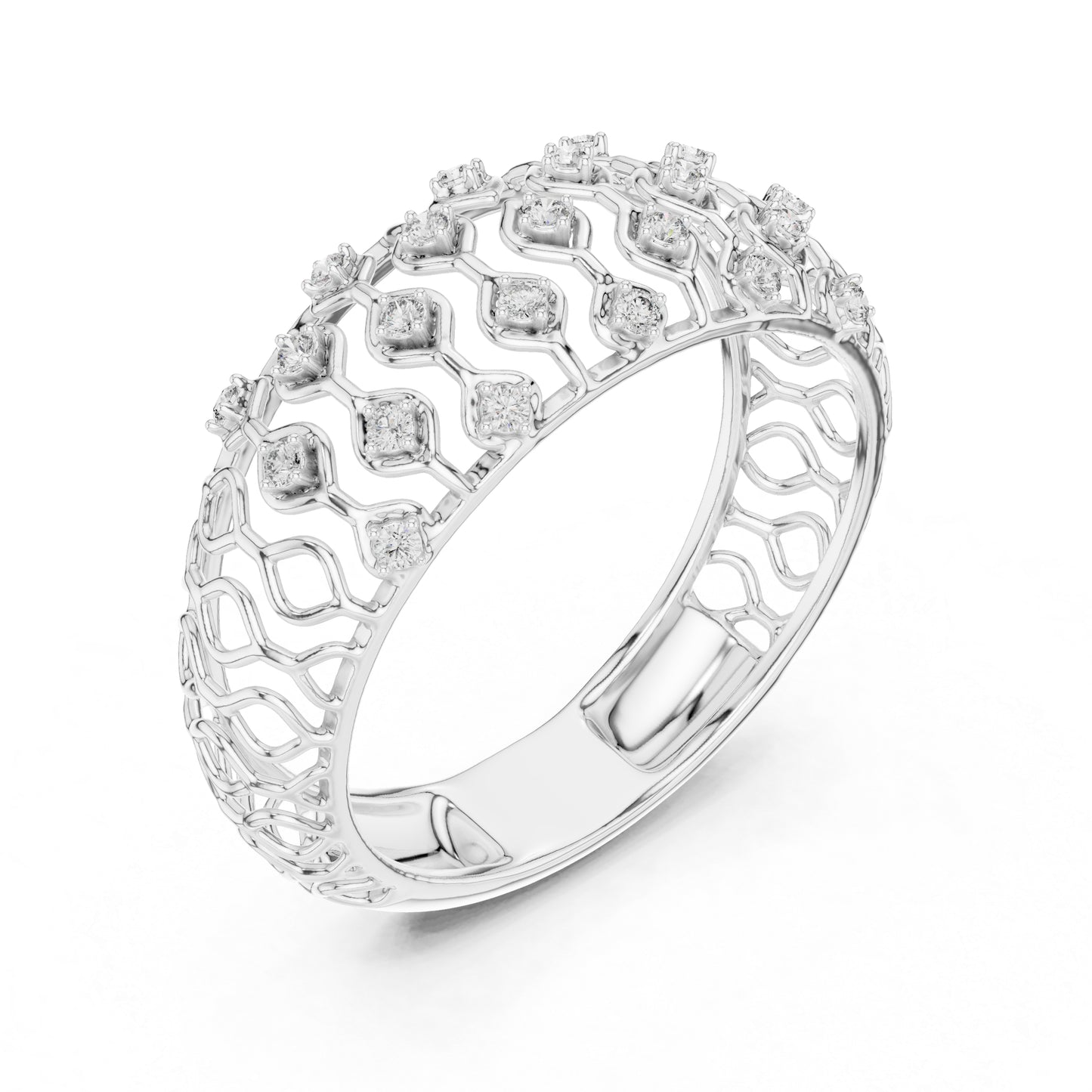 18K White Gold Round Lab-Grown Diamond Drop Ring for Women | Wedding Wear | Pure Carat