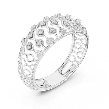 18K White Gold Round Lab-Grown Diamond Drop Ring for Women | Wedding Wear | Pure Carat