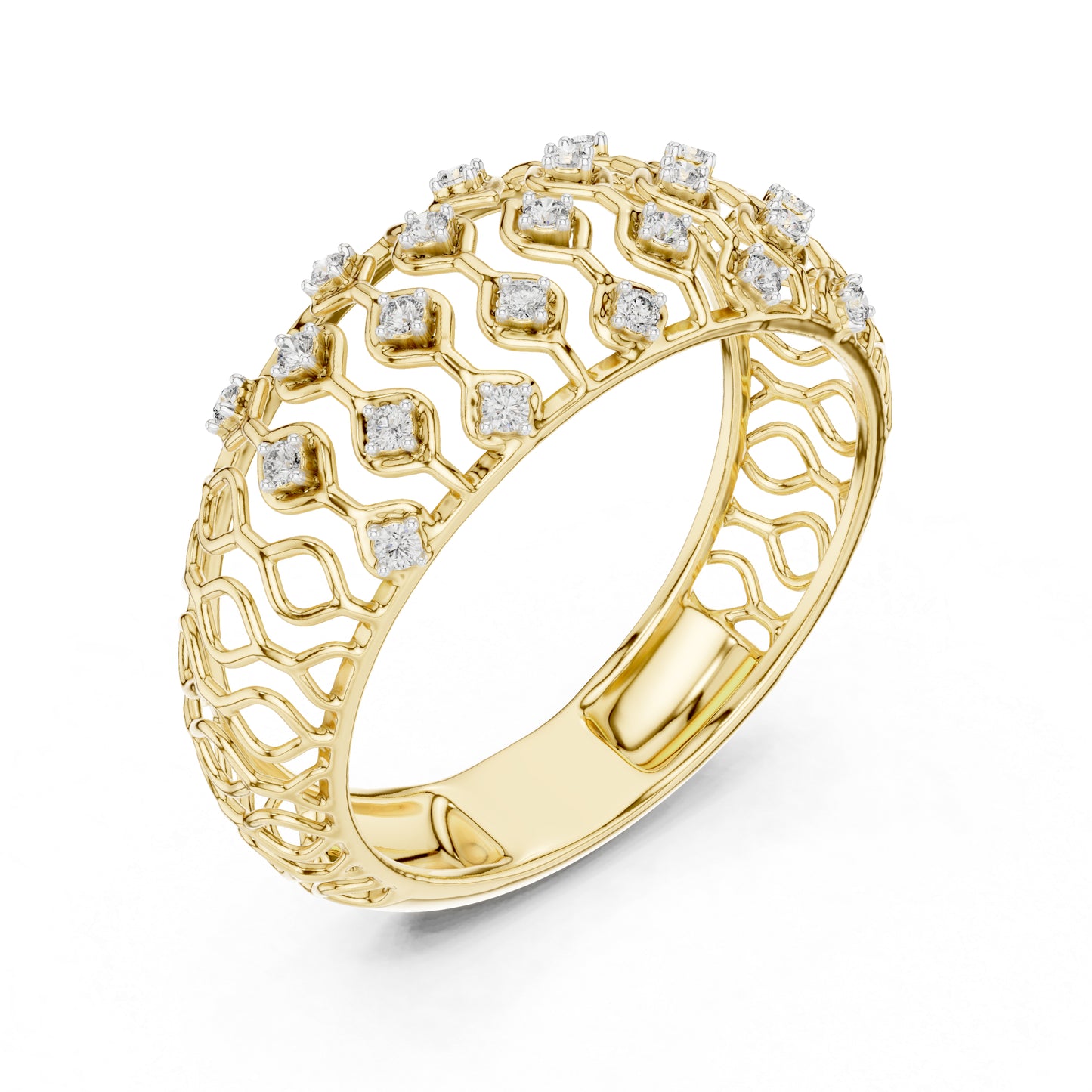 18K White Gold Round Lab-Grown Diamond Drop Ring for Women | Wedding Wear | Pure Carat