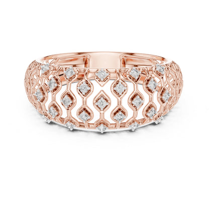 18K White Gold Round Lab-Grown Diamond Drop Ring for Women | Wedding Wear | Pure Carat