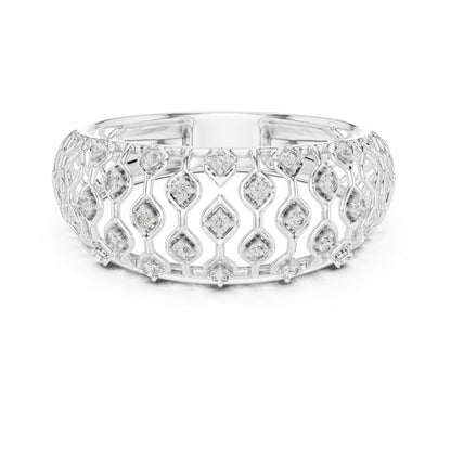 18K White Gold Round Lab-Grown Diamond Drop Ring for Women | Wedding Wear | Pure Carat