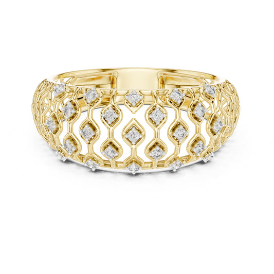 18K White Gold Round Lab-Grown Diamond Drop Ring for Women | Wedding Wear | Pure Carat