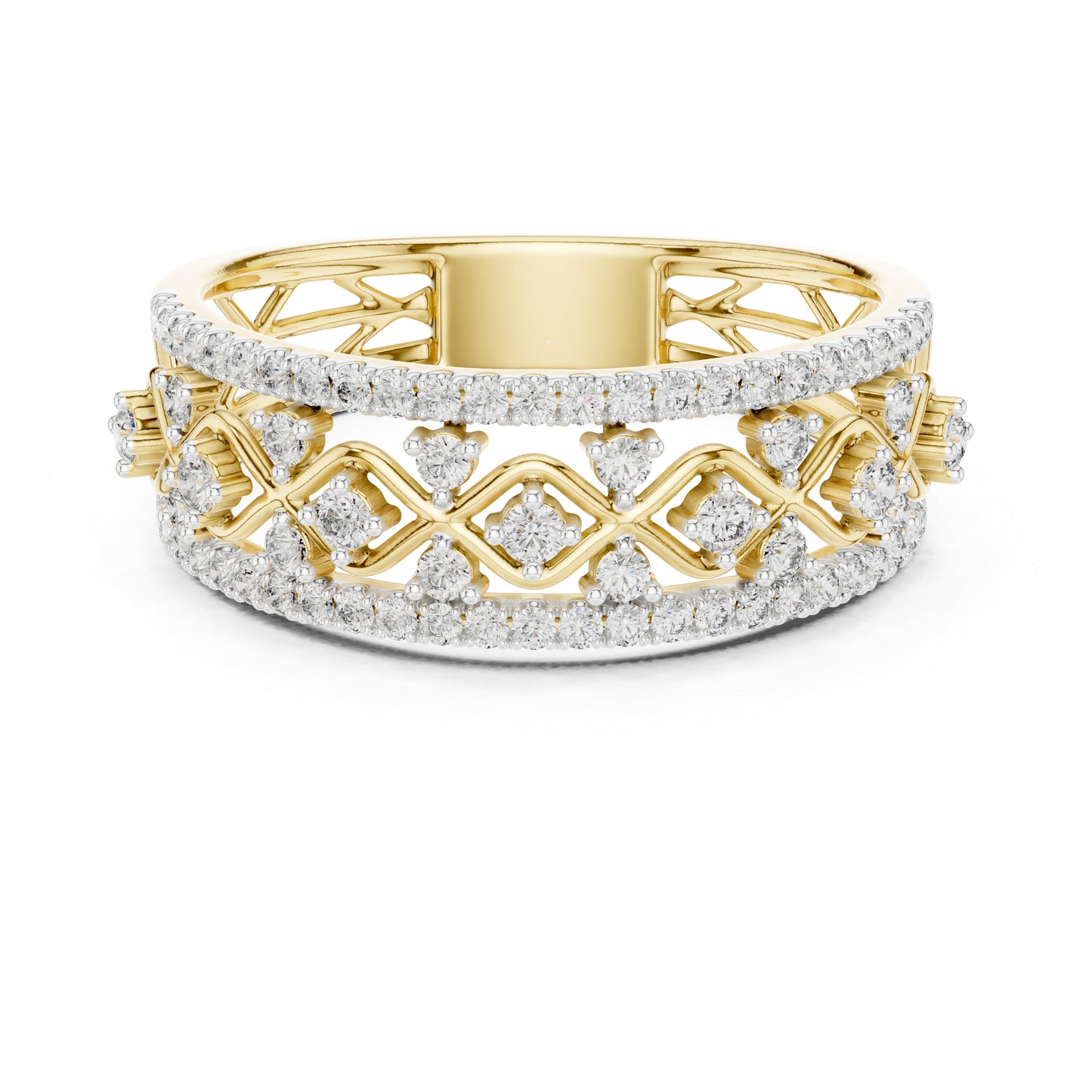 14K Yellow Gold Round Lab-Grown Diamond Stud Ring for Women | Bridal Wear | Pure Carat