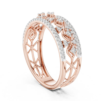 14K Yellow Gold Round Lab-Grown Diamond Stud Ring for Women | Bridal Wear | Pure Carat