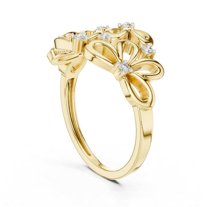 18K Yellow Gold Round Lab-Grown Diamond Ring for Women | Office Wear | Pure Carat