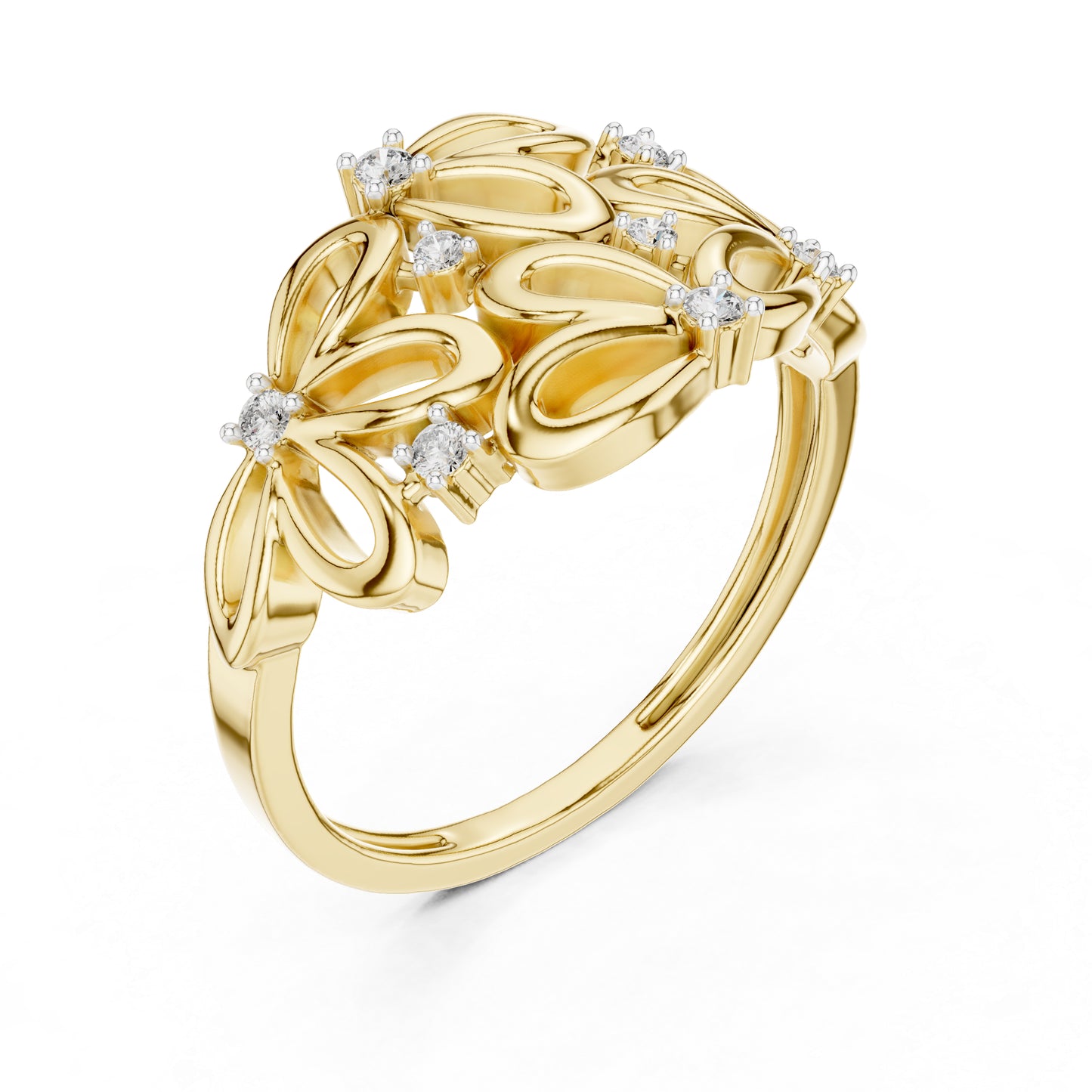 18K Yellow Gold Round Lab-Grown Diamond Ring for Women | Office Wear | Pure Carat