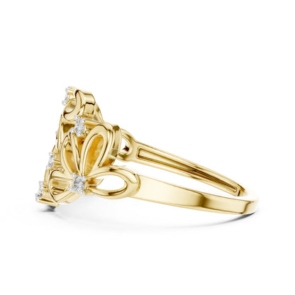 18K Yellow Gold Round Lab-Grown Diamond Ring for Women | Office Wear | Pure Carat