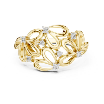 18K Yellow Gold Round Lab-Grown Diamond Ring for Women | Office Wear | Pure Carat