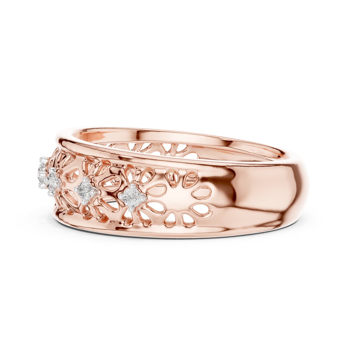 14K Rose Gold Round Cut Diamond Engagement Ring for Women | Engagement Wear | Pure Carat