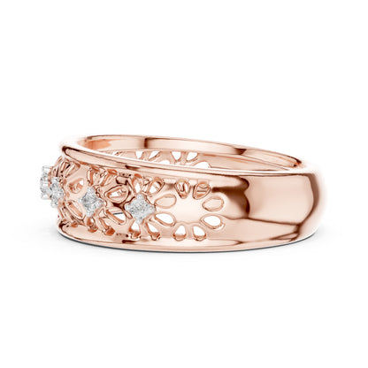 14K Rose Gold Round Cut Diamond Engagement Ring for Women | Engagement Wear | Pure Carat