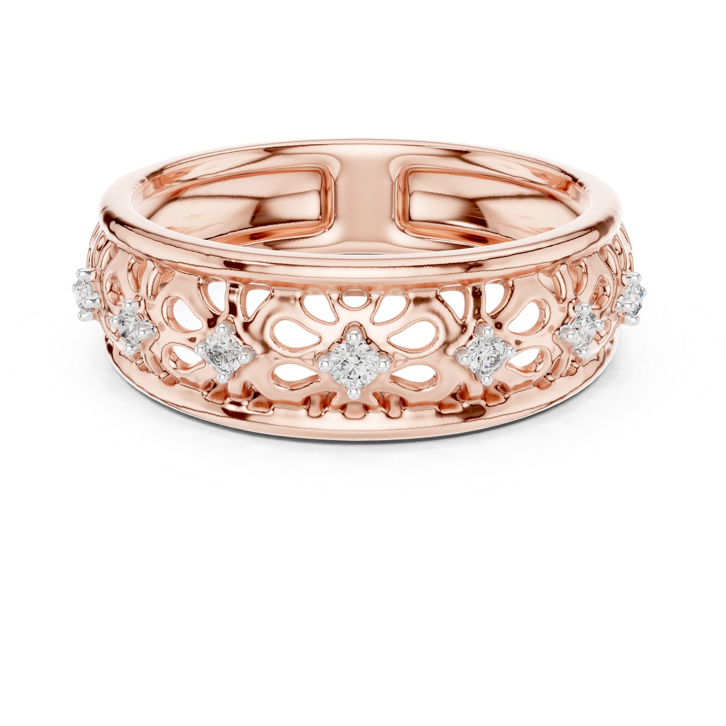 14K Rose Gold Round Cut Diamond Engagement Ring for Women | Engagement Wear | Pure Carat