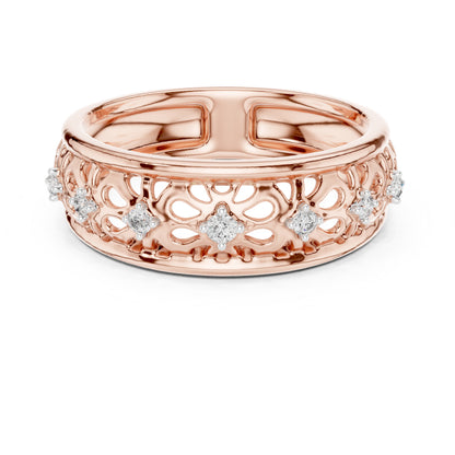 14K Rose Gold Round Cut Diamond Engagement Ring for Women | Engagement Wear | Pure Carat