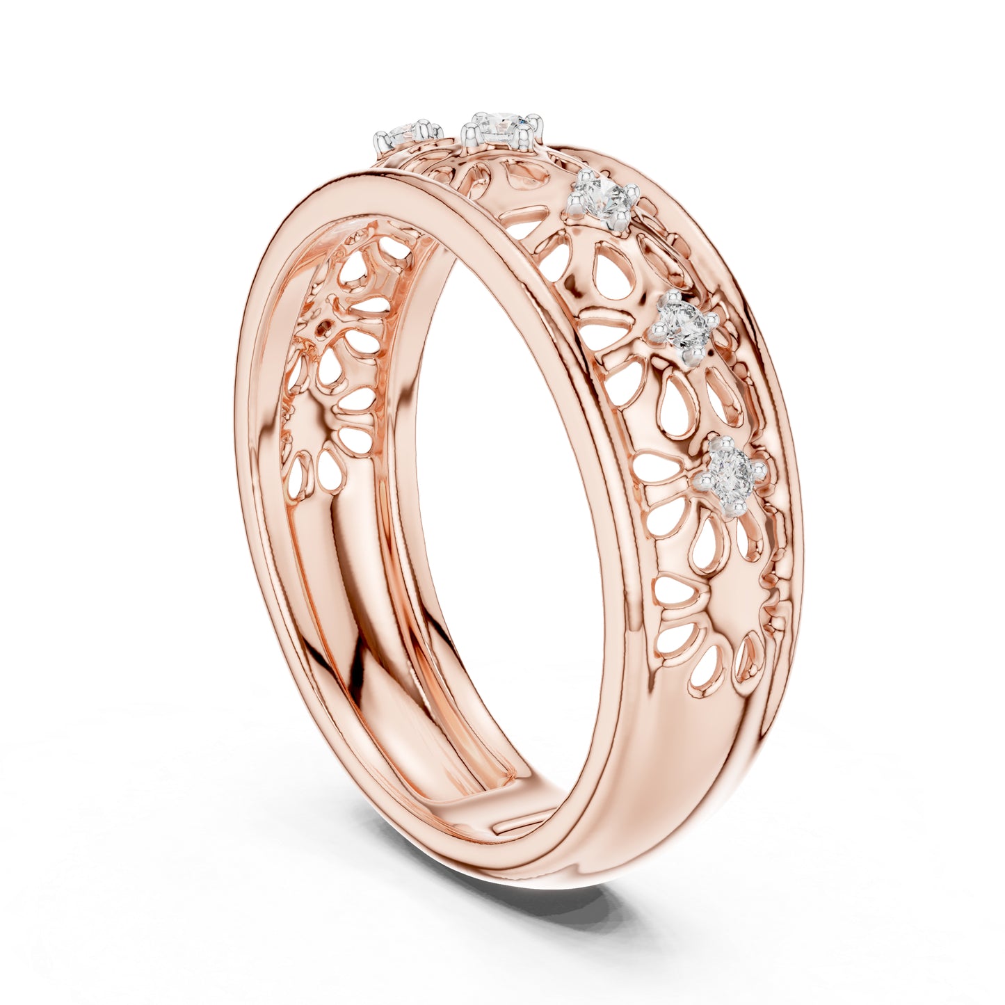 14K Rose Gold Round Cut Diamond Engagement Ring for Women | Engagement Wear | Pure Carat