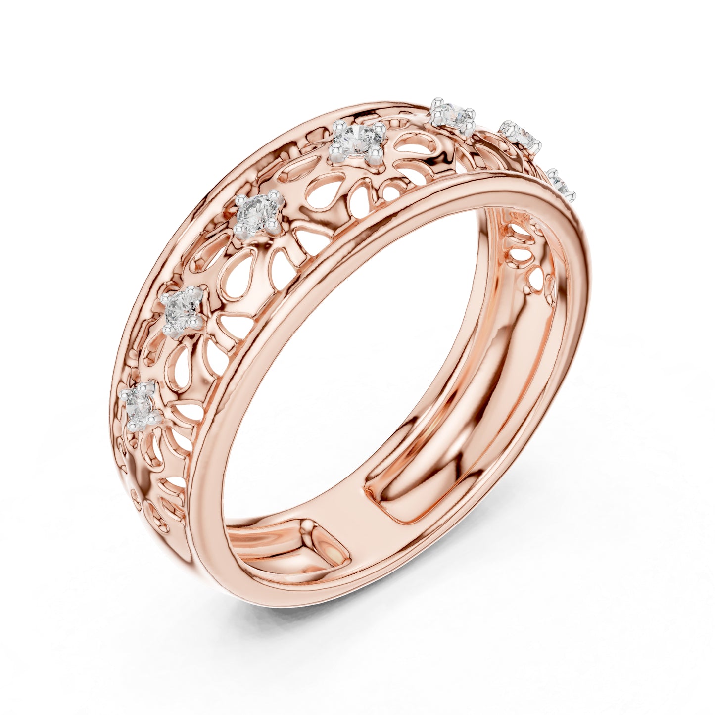 14K Rose Gold Round Cut Diamond Engagement Ring for Women | Engagement Wear | Pure Carat