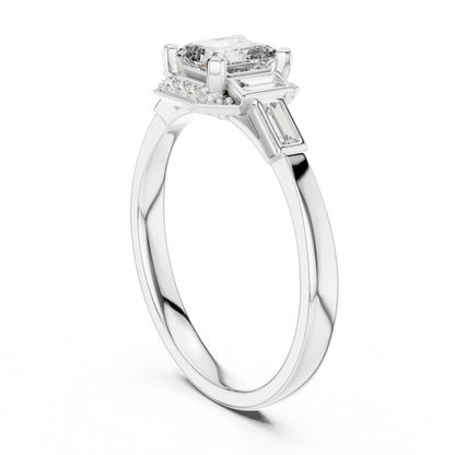 18K Yellow Gold Radiant Bug & Round Lab-Grown Diamond Stud Ring for Women | Anniversary Gift | Pure Carat