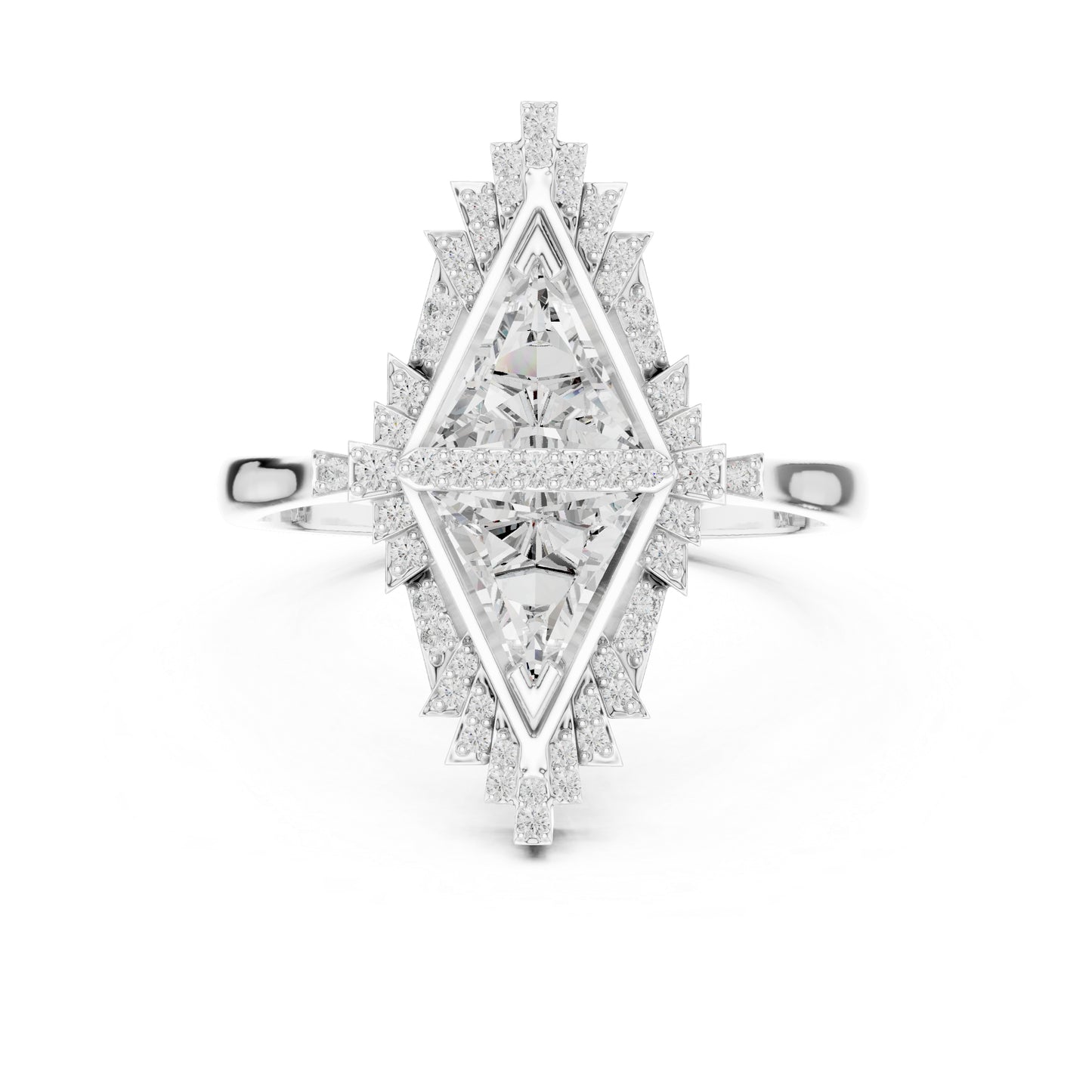 18K Yellow Gold Triangle & Round Lab-Grown Diamond Ring for Women | Wedding | Pure Carat