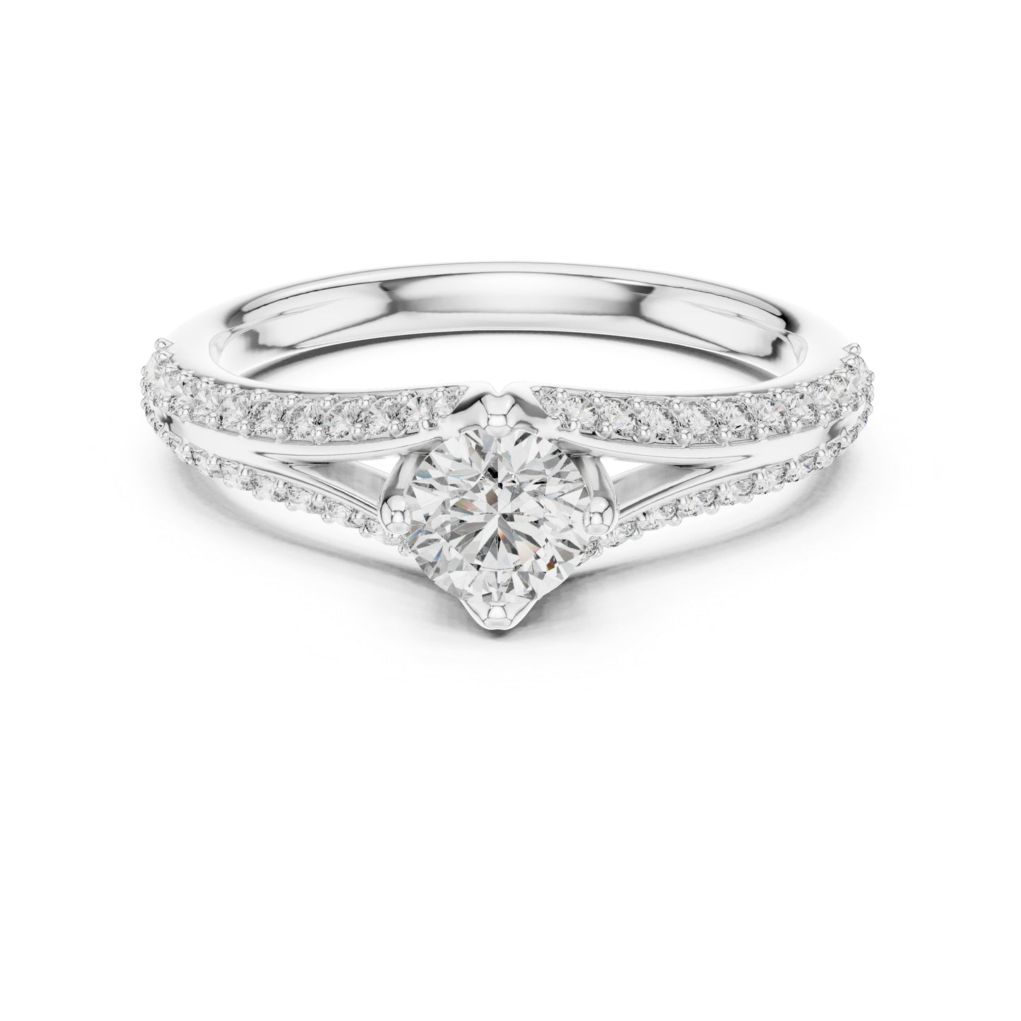 14K Rose Gold Round Lab-Grown Diamond Ring for Women | Party Wear | Pure Carat