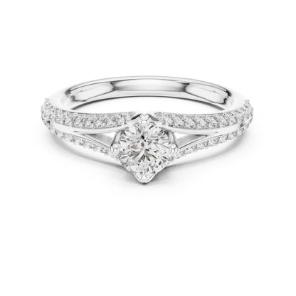 14K Rose Gold Round Lab-Grown Diamond Ring for Women | Party Wear | Pure Carat