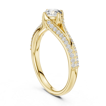 14K Rose Gold Round Lab-Grown Diamond Ring for Women | Party Wear | Pure Carat