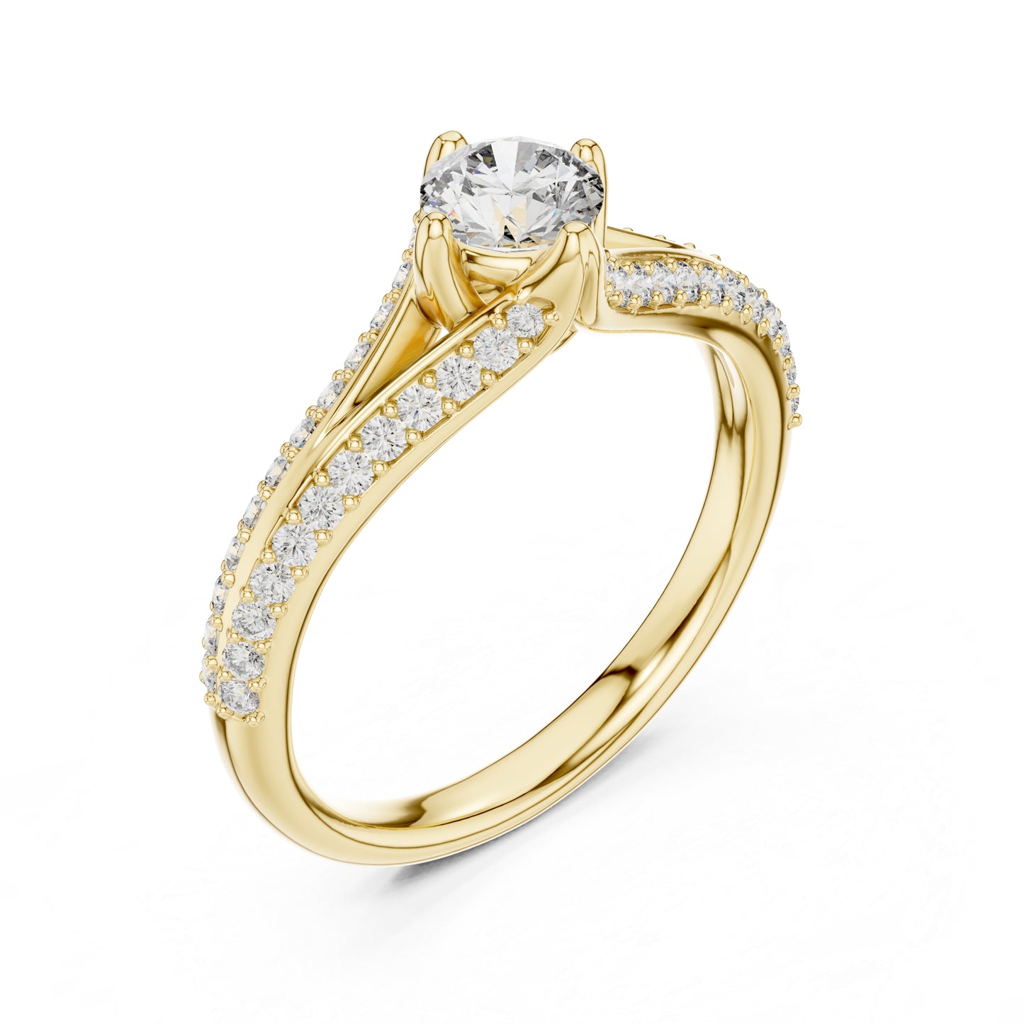 14K Rose Gold Round Lab-Grown Diamond Ring for Women | Party Wear | Pure Carat