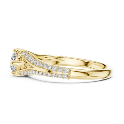 14K Rose Gold Round Lab-Grown Diamond Ring for Women | Party Wear | Pure Carat
