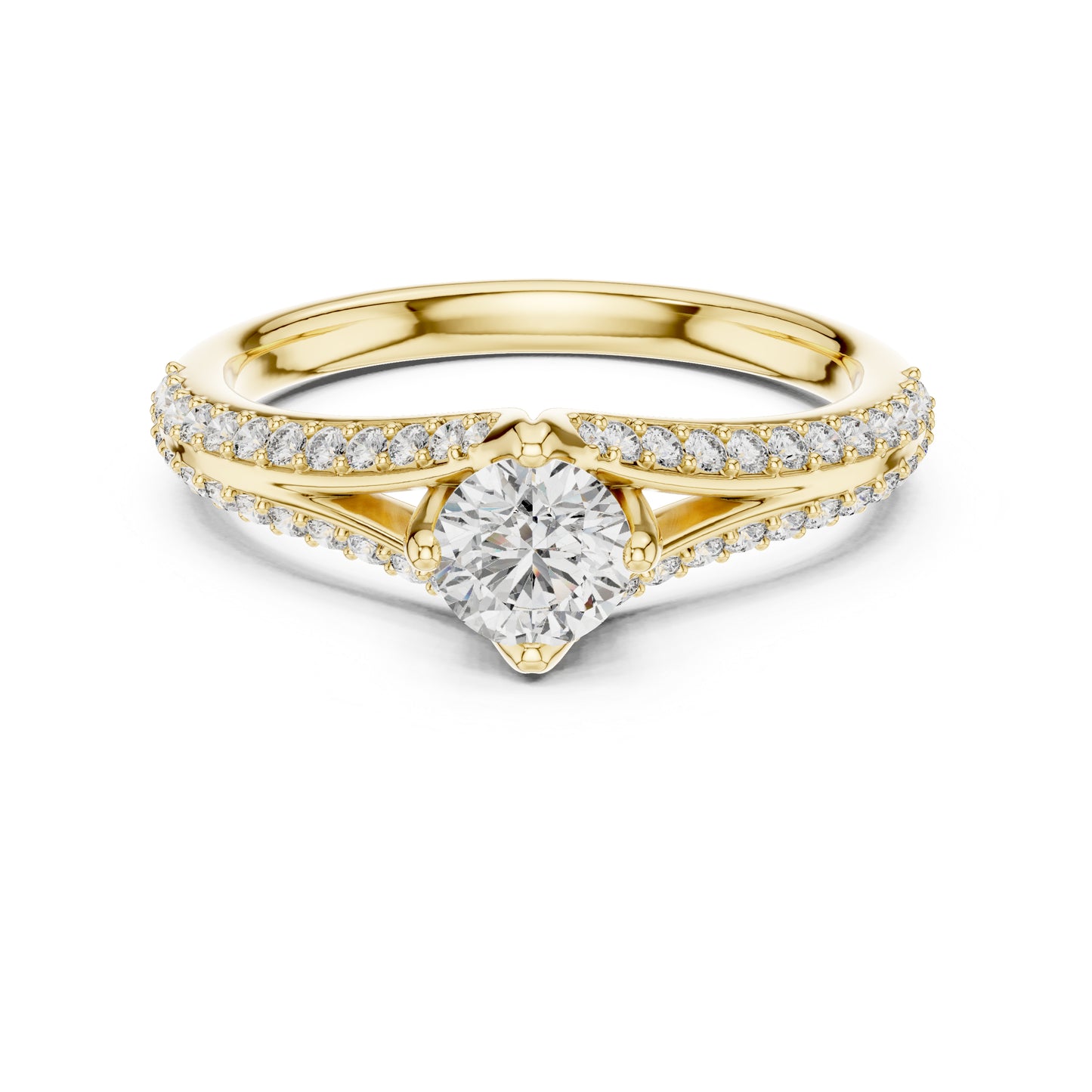 14K Rose Gold Round Lab-Grown Diamond Ring for Women | Party Wear | Pure Carat