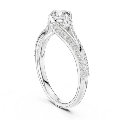 14K Rose Gold Round Lab-Grown Diamond Ring for Women | Party Wear | Pure Carat