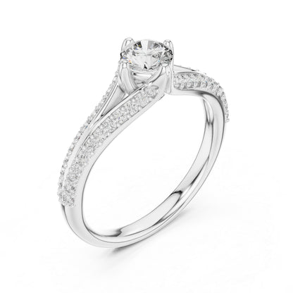 14K Rose Gold Round Lab-Grown Diamond Ring for Women | Party Wear | Pure Carat