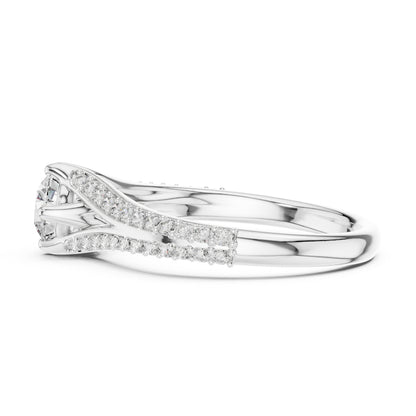 14K Rose Gold Round Lab-Grown Diamond Ring for Women | Party Wear | Pure Carat