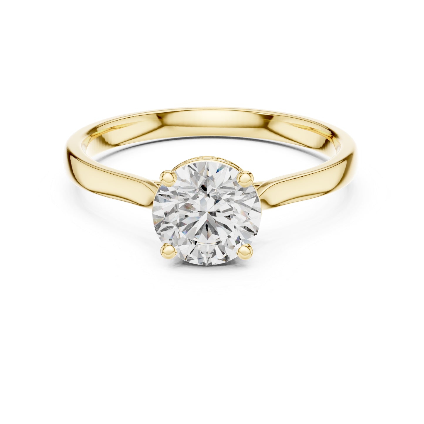 18K White Gold Round Lab-Grown Diamond Drop Ring for Women | Office Wear | Pure Carat