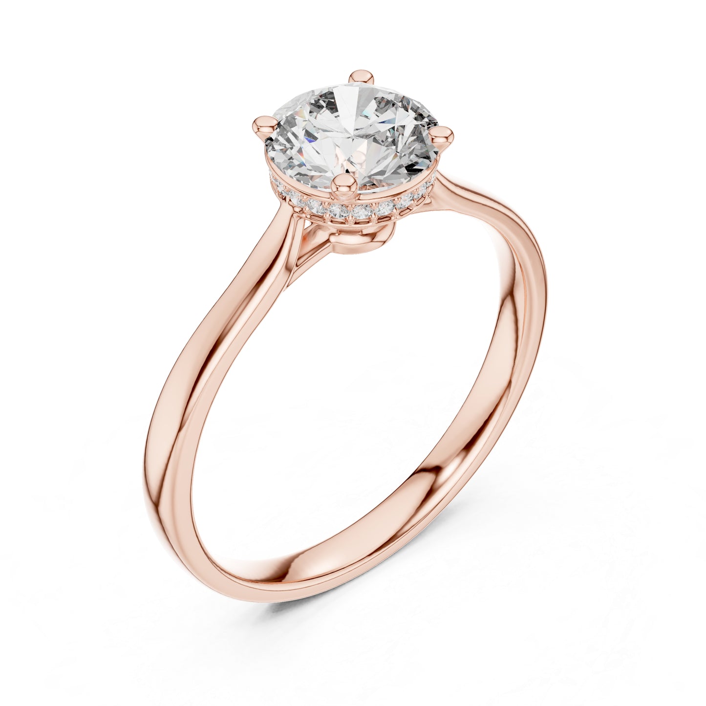 18K White Gold Round Lab-Grown Diamond Drop Ring for Women | Office Wear | Pure Carat